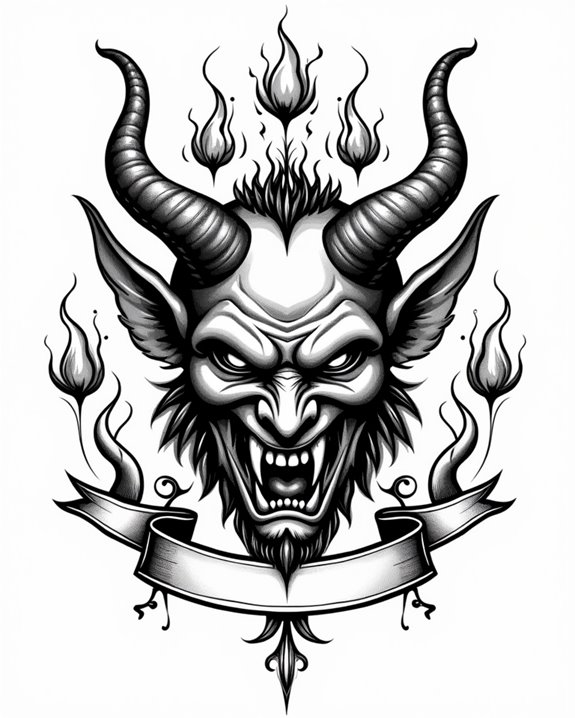 vintage devil portrait design