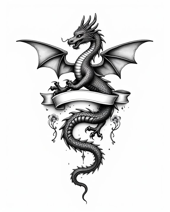 vintage dragon banner art