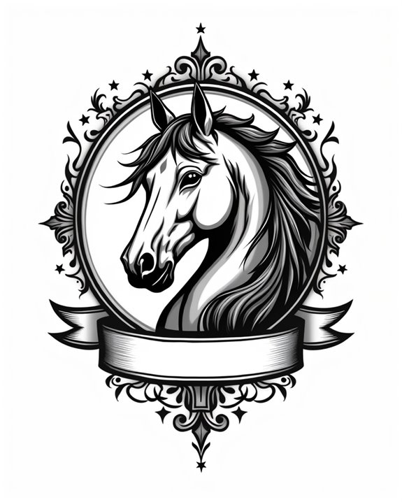 vintage equestrian heritage emblem