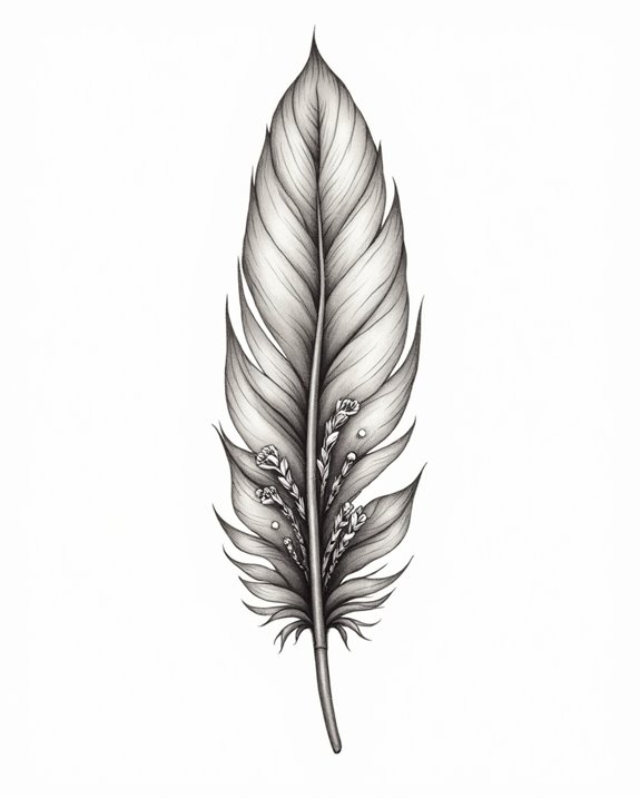 vintage feather tattoo artistry