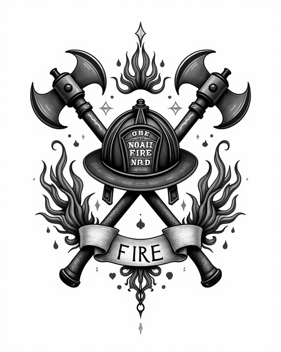vintage firefighter pin up pride