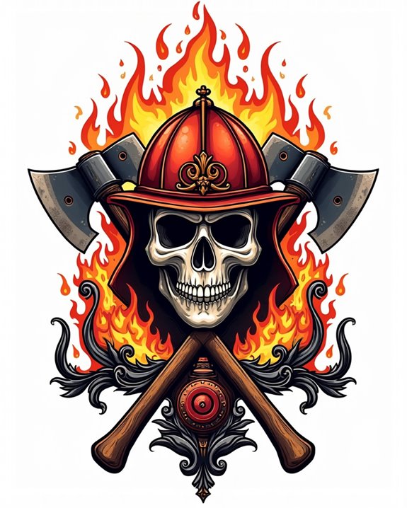 vintage firefighter tattoo scenes