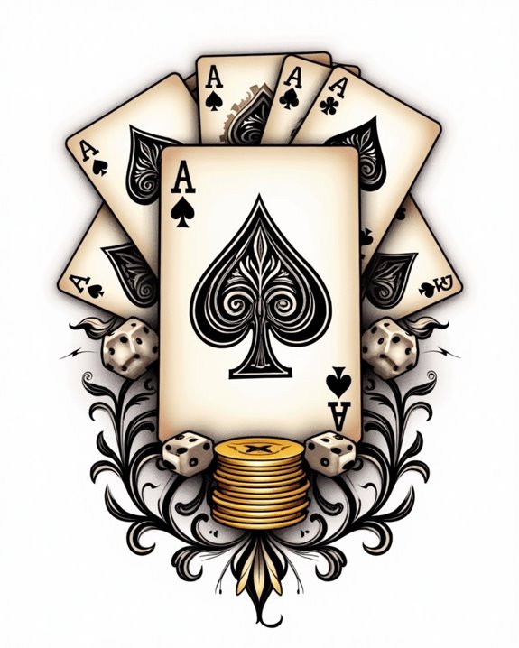vintage gambling tattoo art