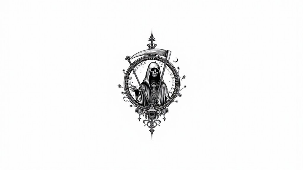 vintage grim reaper tattoo art