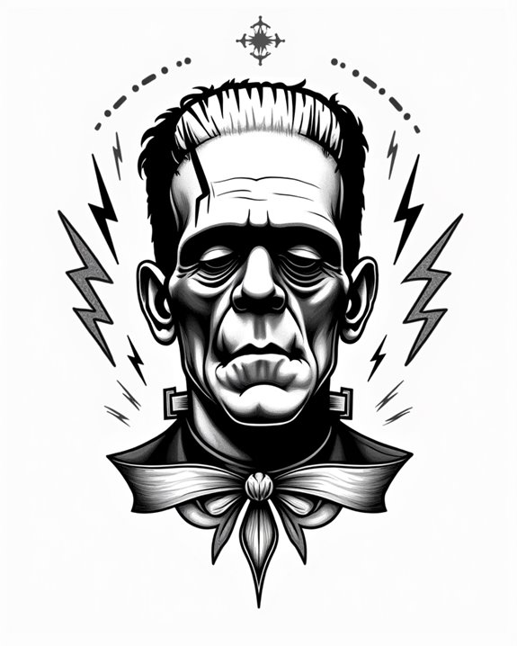 vintage horror tattoo style