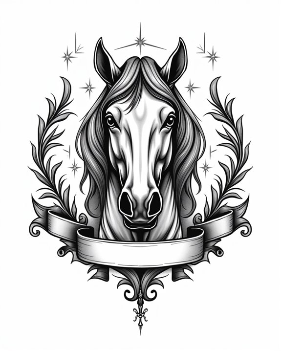 vintage horse banner emblem