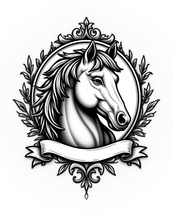 vintage horse head tattoo