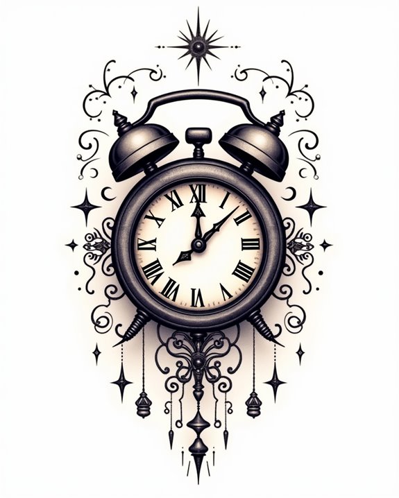vintage ink clock art