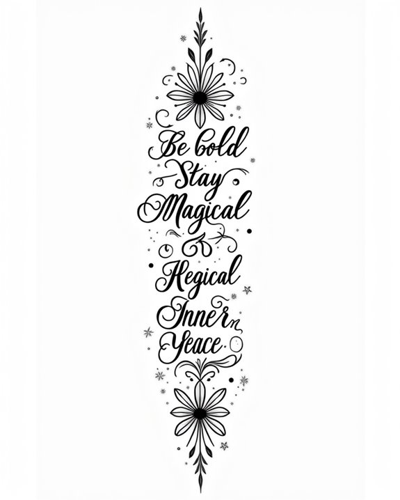 vintage inspired affirmation tattoos