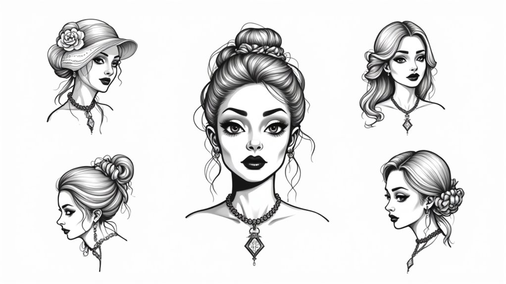 vintage inspired lady tattoos