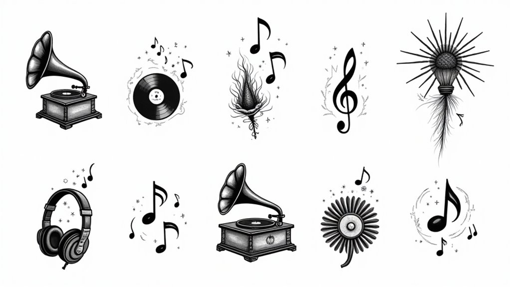 vintage inspired vinyl tattoo designs