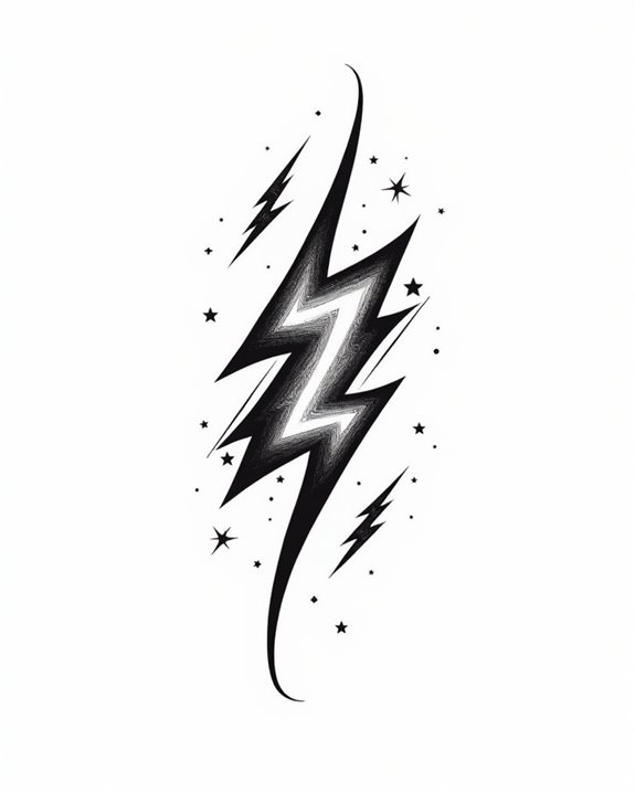 vintage jagged lightning bolts