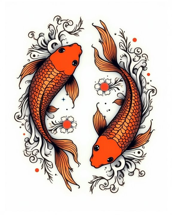 vintage koi fish art