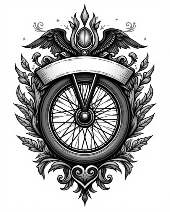 vintage leather spoked wheel