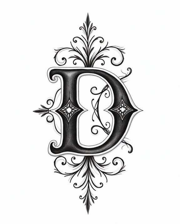vintage letter tattoo symbolism