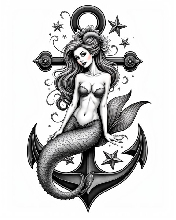 vintage mermaid pinup art