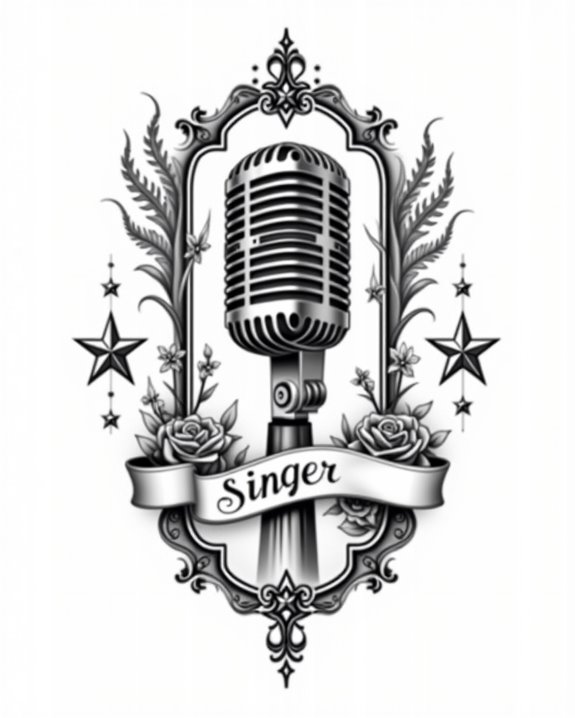 vintage microphone tattoo details