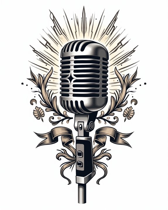 vintage microphone tattoo symbolism