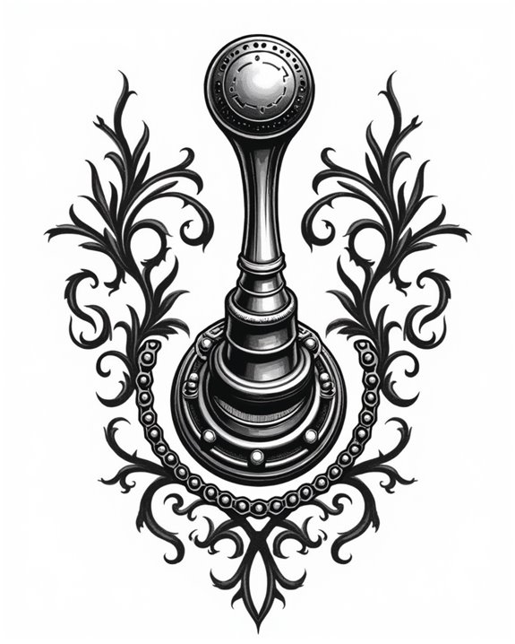 vintage motorcycle mechanical symbolism
