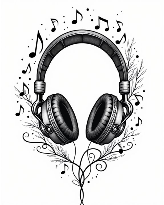 vintage music lovers tattoo