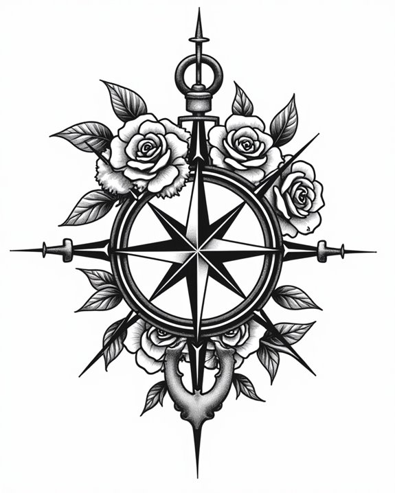 vintage nautical navigation symbol