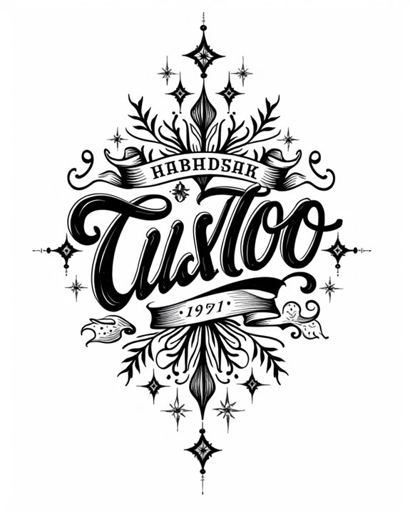 vintage pin up decorative lettering