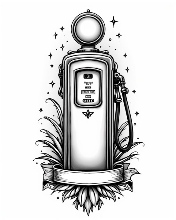 vintage pin up gas pump