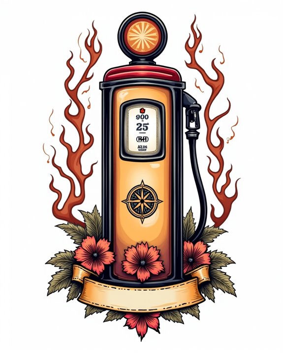 vintage pin up gas tattoos