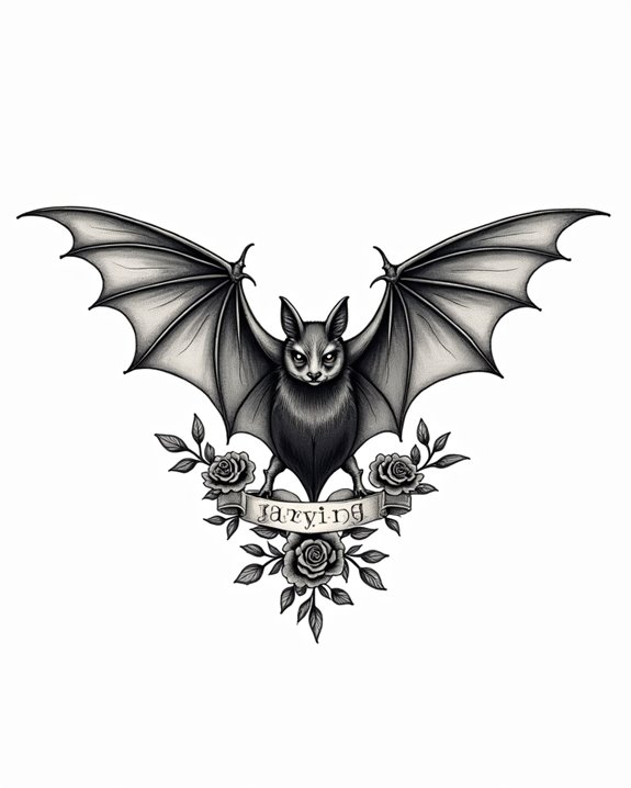vintage pinup gothic bat