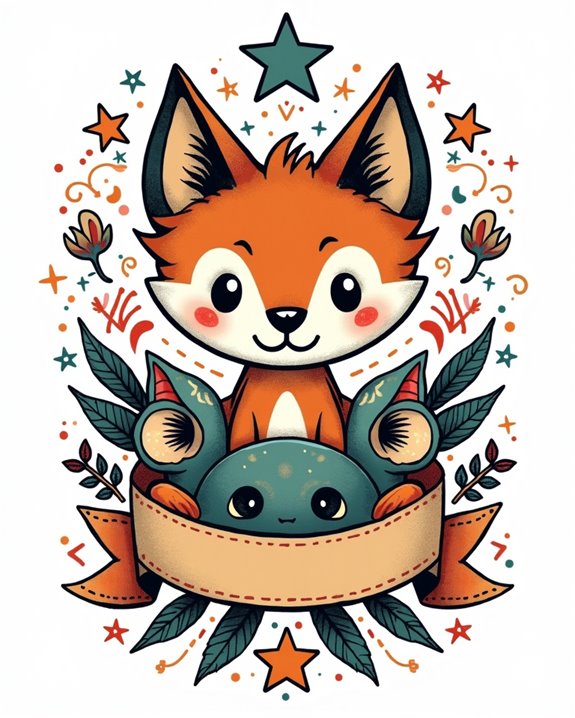 vintage playful mascot tattoos