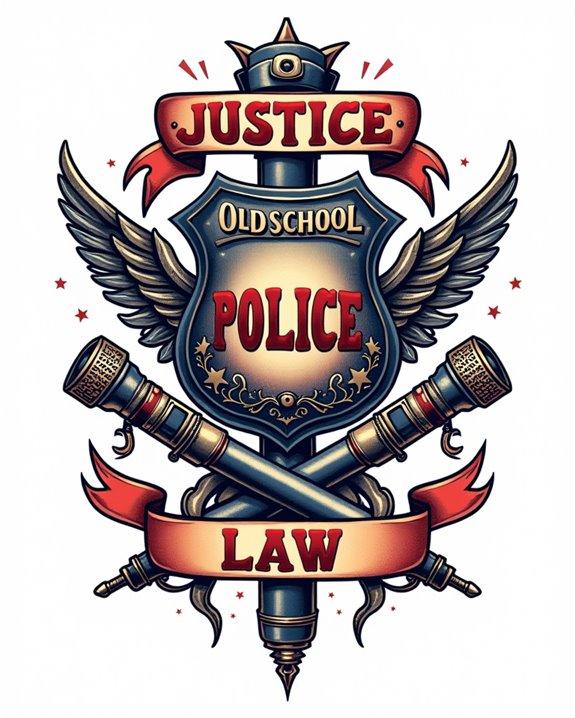 vintage police arrest symbols