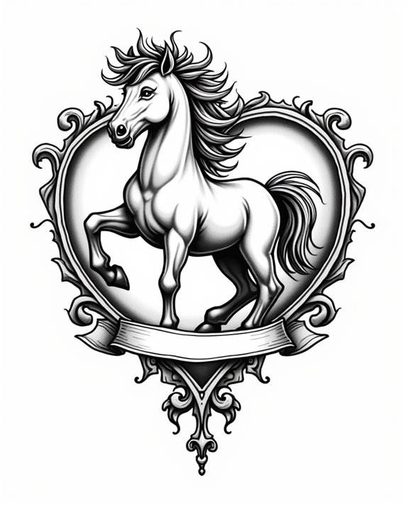 vintage pony heart symbol