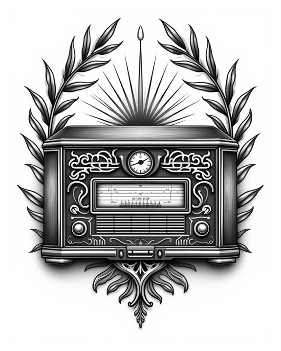 vintage radio broadcast imagery