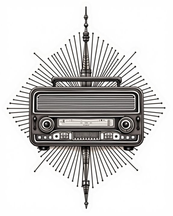 vintage radio voice silhouette