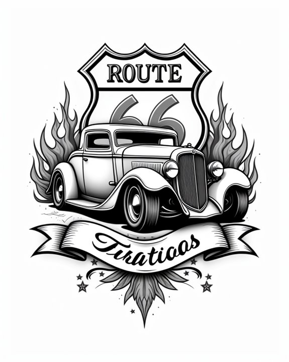 vintage road trip symbol