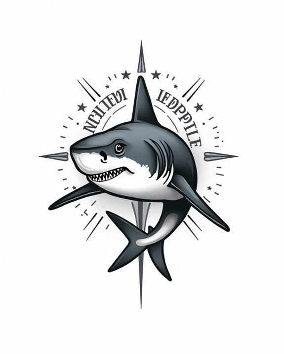 vintage shark tattoo awareness