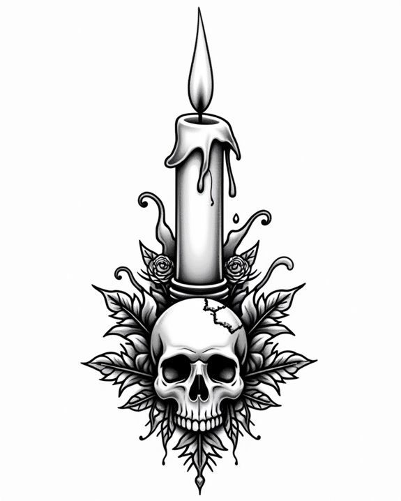 vintage skull candle imagery
