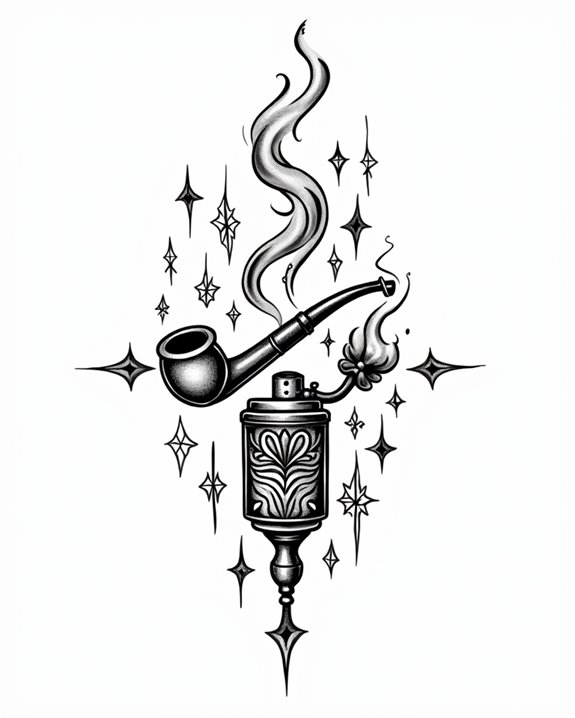 vintage smoking ignition symbols