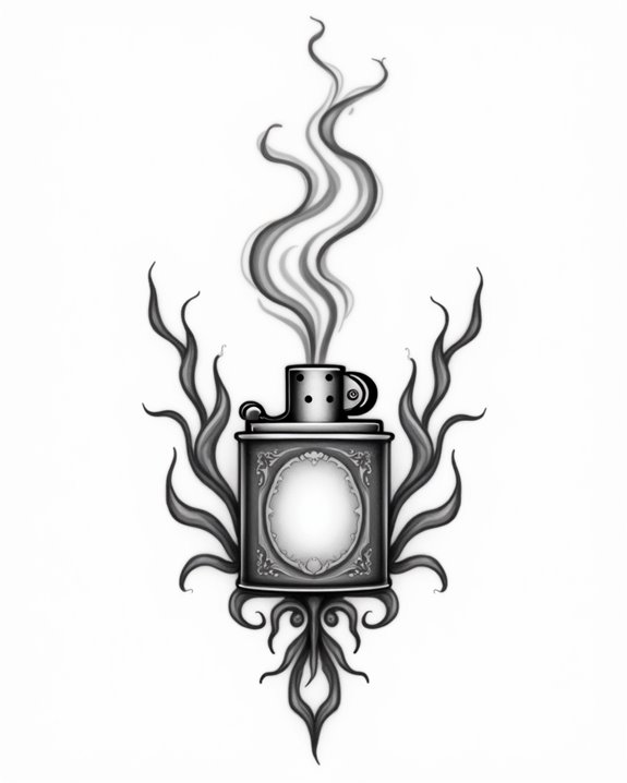 vintage smoking tattoo artistry