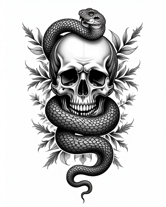 vintage snake skull artistry