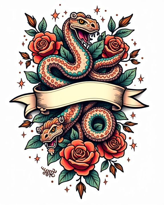 vintage snake tattoo symbolism