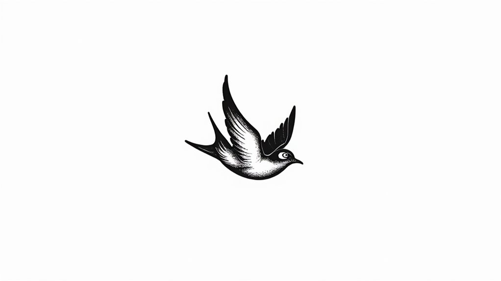 vintage swallow tattoo art