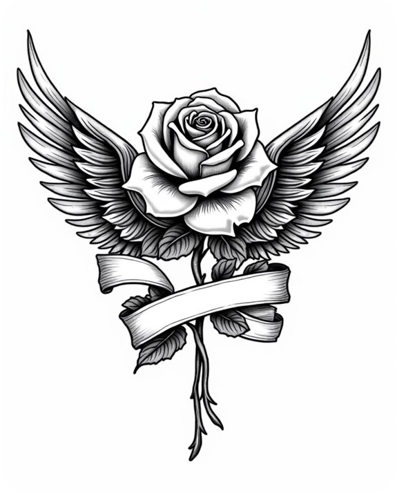 vintage tattoo rose design