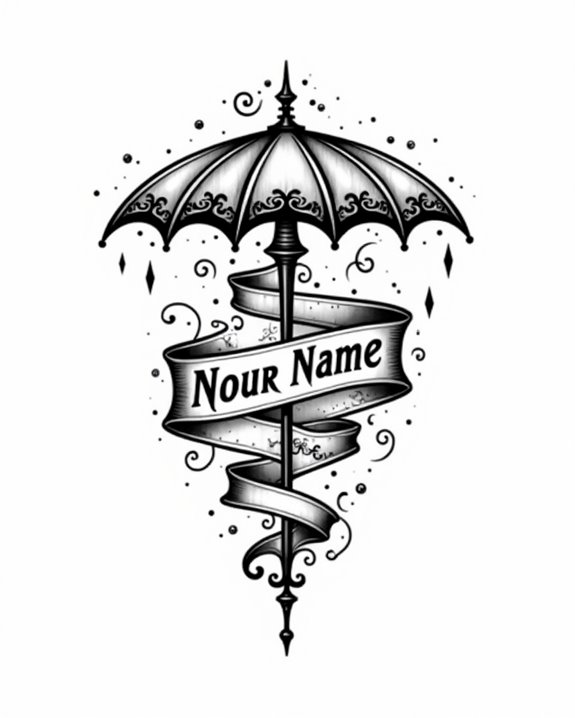 vintage umbrella personalized symbolism