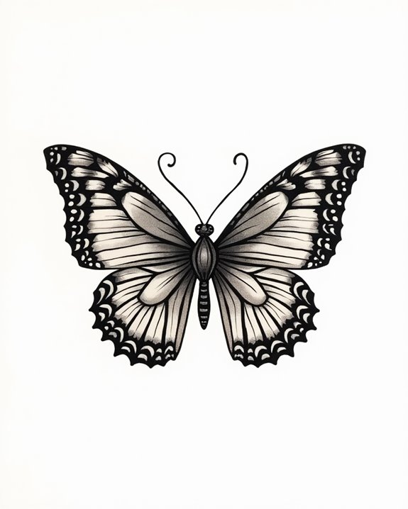 vintage vintage butterfly tattoos