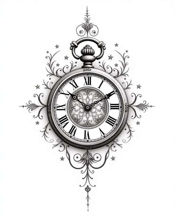 vintage watch inspired tattoo