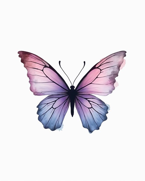 vivid abstract butterfly tattoo