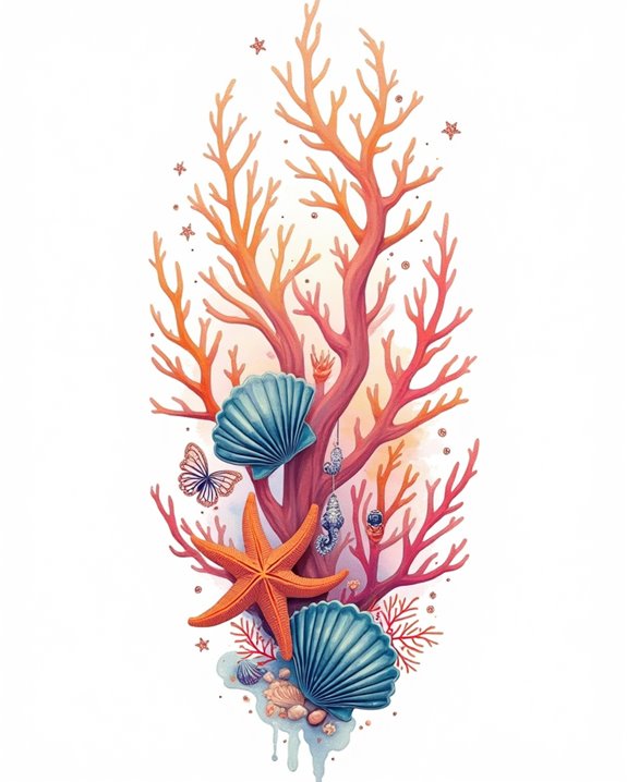 vivid coral reef scene