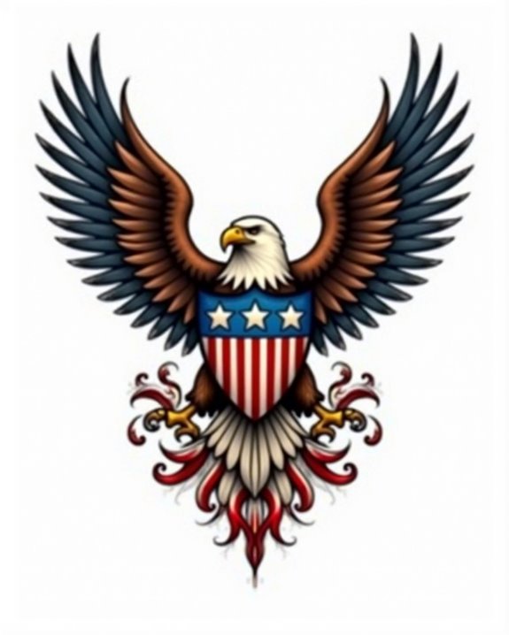 vivid patriotic eagle tattoo