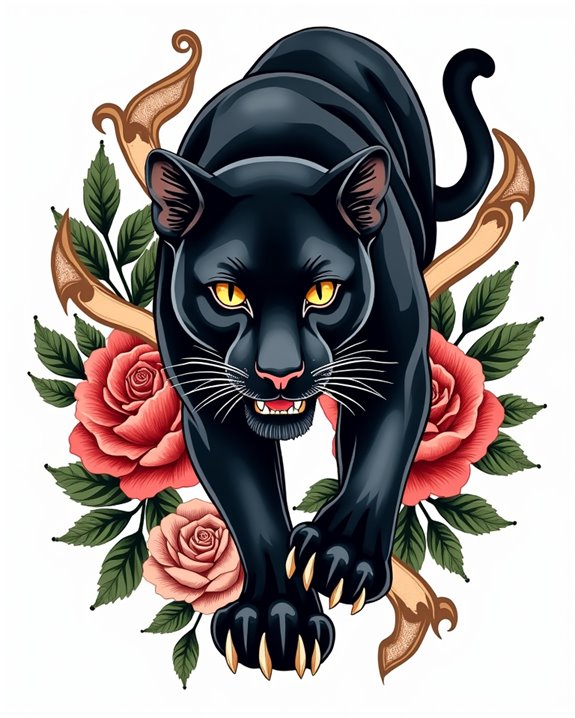 vivid pin up panther tattoo